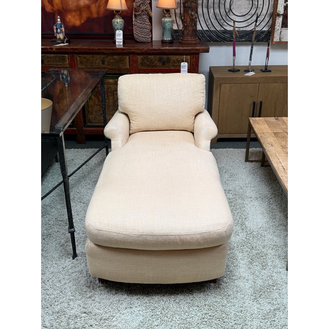 Design Plus Gallery presents the Livingstone Chaise Lounge from Pottery Barn. This is an indoor lounge that has classic...