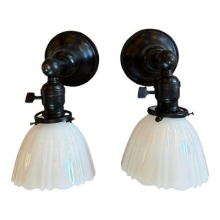 Antique Pair of Sheffield Style Clam Shell Wall Sconces For Sale