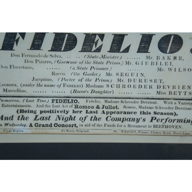 Wood Antique 1825 & 1837 Theatre Royal Covent Garden Drury Lane Flyer Promo Ads For Sale - Image 7 of 12