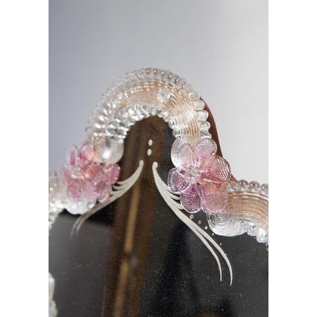 Murano Glass Mirror with Flowers, 1950s For Sale - Image 11 of 12