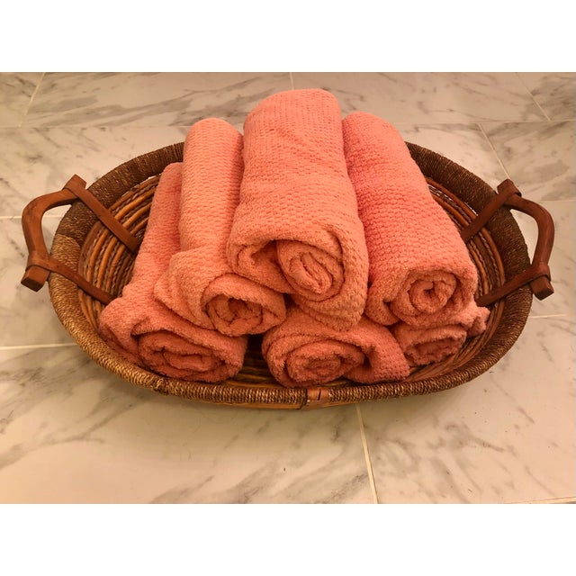 Wood Large Oval Rattan Basket With Wood Handles For Sale - Image 7 of 9