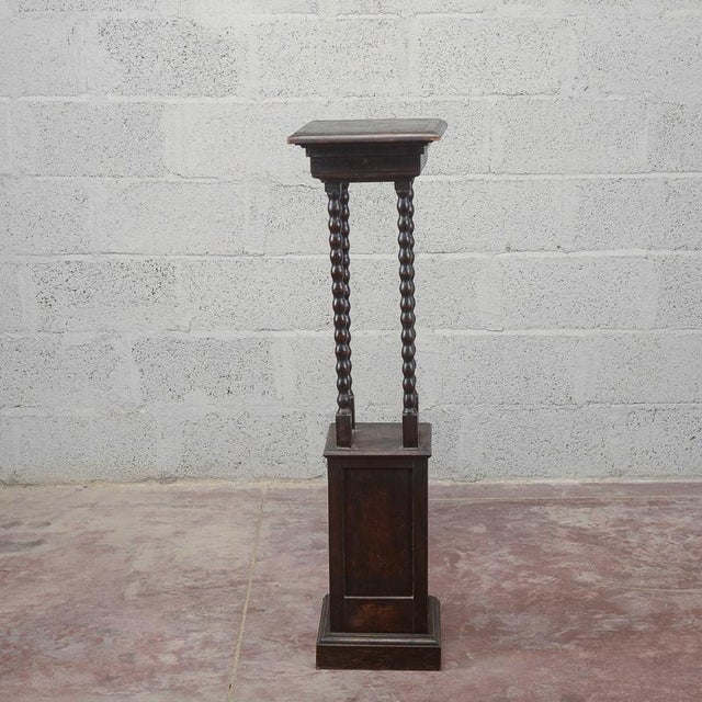 Dark Wood Turned Entrance Plant Stand For Sale - Image 3 of 16