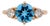 2 Carat Swiss Topaz Ring W Natural Diamonds in Solid 14k Yellow Gold, Size 6.75 For Sale