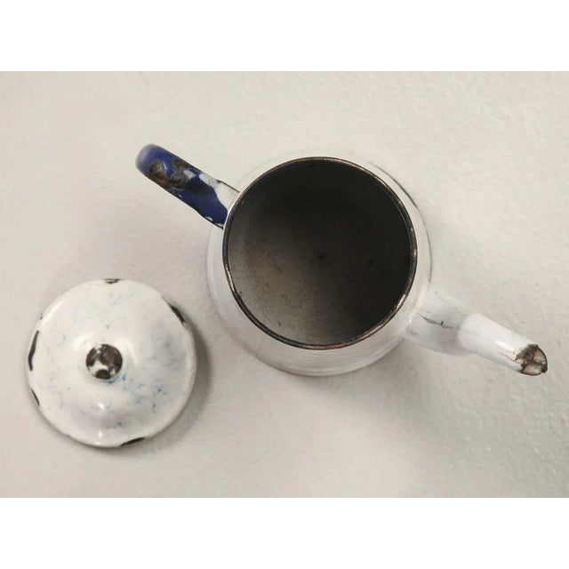 Blue Vintage Blue Enamelware Coffee Pot For Sale - Image 8 of 10
