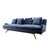 Vladimir Kagan Mid-Century Smoked Sapphire Velvet Sculptural Supported Sofa by Vladimir Kagan For Sale - Image 4 of 12
