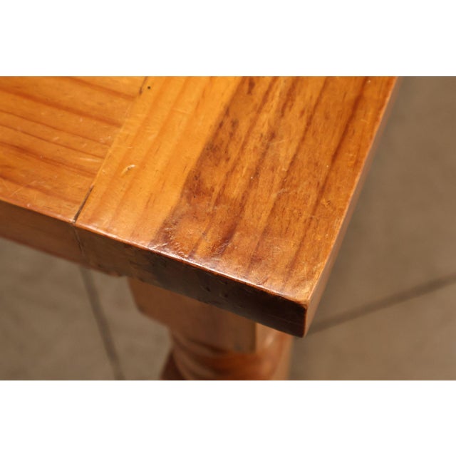 Brown Mexican Pine Vintage Rustic One Drawer Writing or Dining Table For Sale - Image 8 of 18