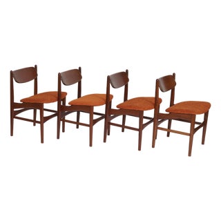 Rare Arne Hovmand Olsen Newly Upholster Dining Chairs Set of 4 For Sale