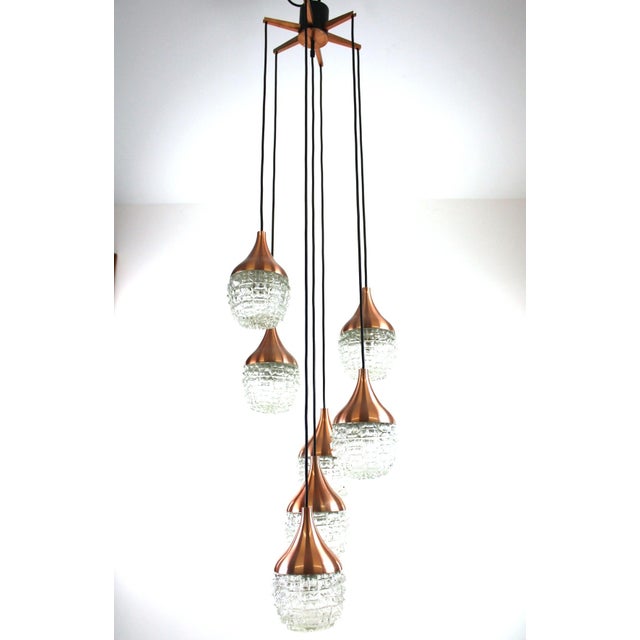 Cascade 7-Light Pendant with Glass Shades, 1960s For Sale - Image 10 of 10