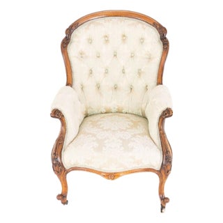 Antique Victorian Mahogany Parlour Chair, 1860 For Sale
