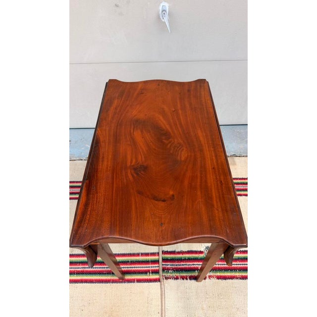 Farmhouse Antique Federal Mahogany Scalloped Drop Leaf Table, English or American, Circa 1790-1810 For Sale - Image 3 of 17