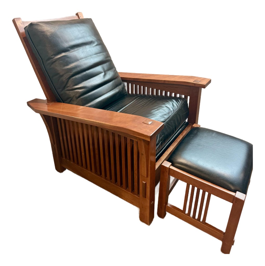 Stickley Mission Morris Chair and Matching Ottoman
