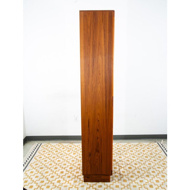 Mid-Century Modern 1960s Mid Century Danish Cabinet Dyrlund Teak Compact Storage Tambour Doors Shelving For Sale - Image 3 of 12