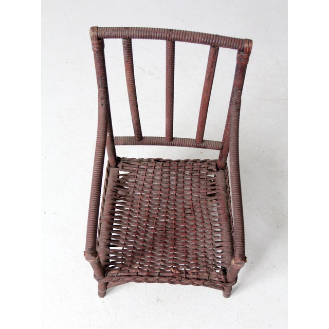 Antique American Wicker Child's Chair For Sale - Image 9 of 12