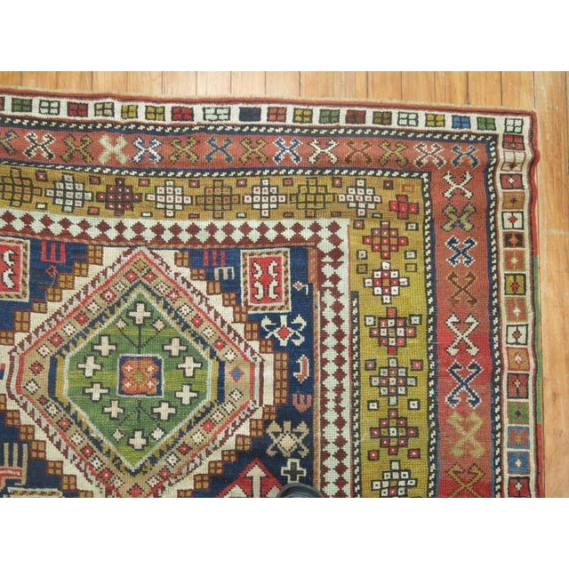 Early 20th Century Early 20th Century Antique Zabihi Collection Caucasian Accent Size Shirvan Rug - 4'7" x 9' For Sale - Image 5 of 7