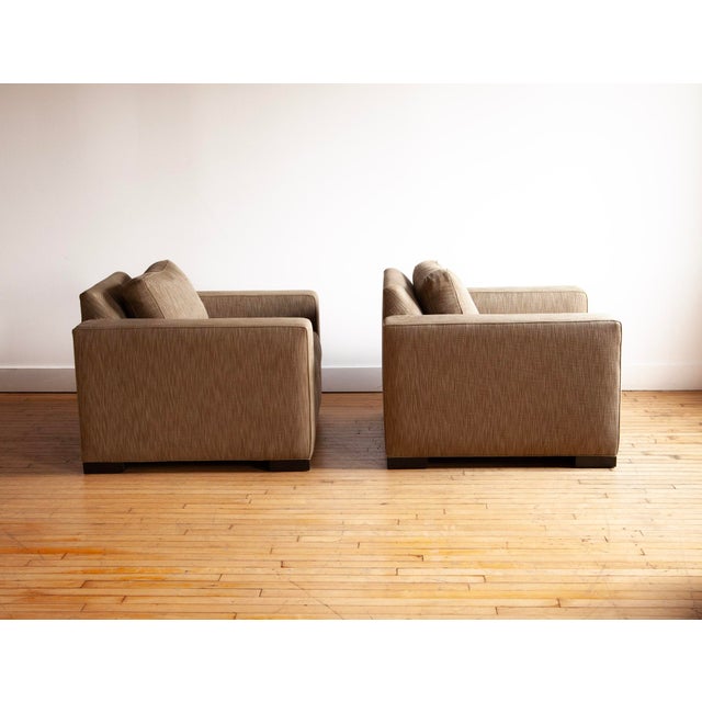 1990s Pair of Upholstered Club Chairs in the Style of Jean Michel Frank For Sale In Philadelphia - Image 6 of 9