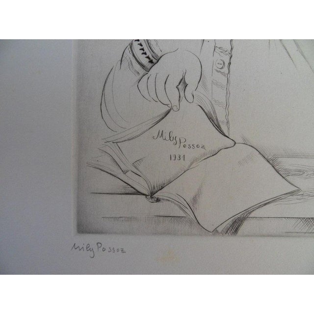 Modern Mily Possoz, Jeune lecteur, Etching For Sale - Image 3 of 5