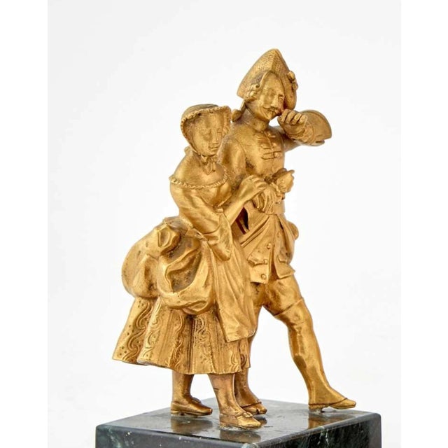 18th Century Pair of French Gilt-Bronze Figural Groups of Courting Couples For Sale - Image 13 of 13