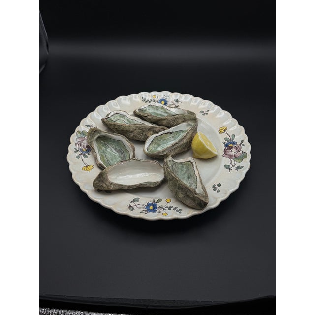 Figurative Trompe l'Oeil Faience Oyster Plate For Sale - Image 3 of 10