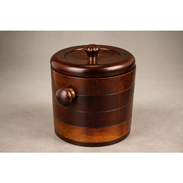 1960s Brazilian Modern Rosewood Ice Bucket with Sculptural Turned Handles For Sale - Image 14 of 18
