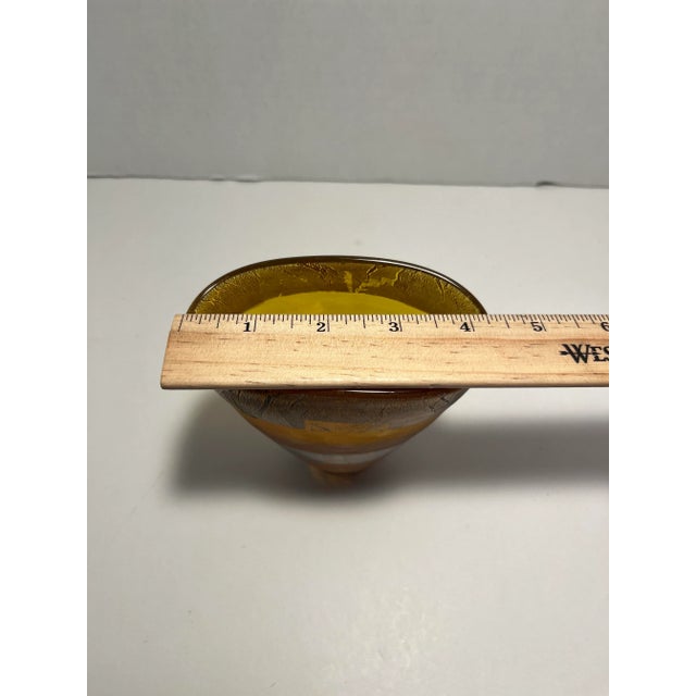 Glass 2003 Modern Adam Aaronson Studio Art Glass Frosted Gold Leaf Vase For Sale - Image 7 of 7