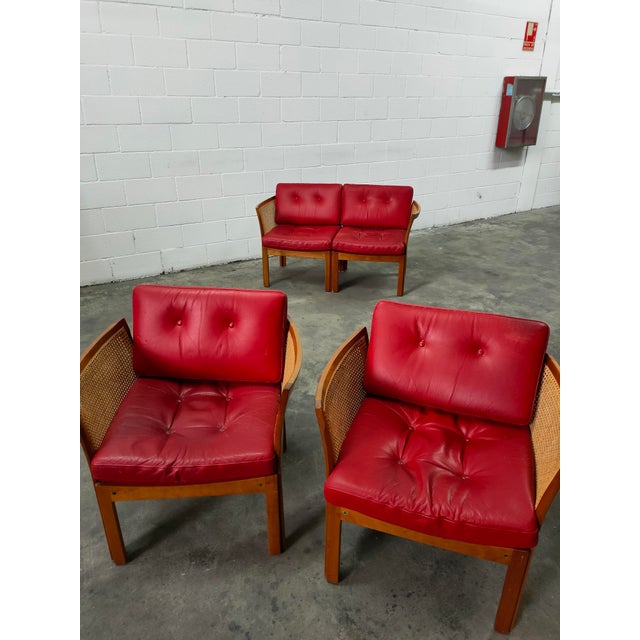 CFC Silkeborg Vintage Danish Chairs and Sofa from CFC Silkeborg, 1980, Set of 3 For Sale - Image 4 of 8