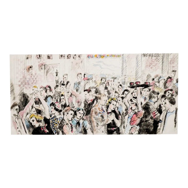 1987 Ann Chernow Cafeteria Color Etching For Sale