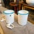 Itre Two 1980s Mid-Century Modern White and Turquoise Murano Glass Bed Lamps by Itre For Sale - Image 4 of 17