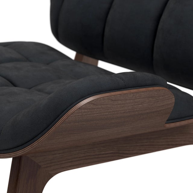 Dark Stained Velvet & Midnight Blue Mammoth Chair by Rune Krojgaard & Knut Bendik Humlevik for Norr11 For Sale - Image 4 of 5