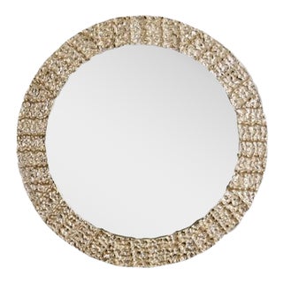 Vivian Champagne Round Mirror For Sale
