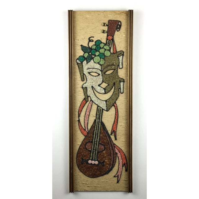 Mid-Century Modern Mid Century Stone-Art Comedy Tragedy Drama Mask Theater Happy Sad Face For Sale - Image 3 of 13