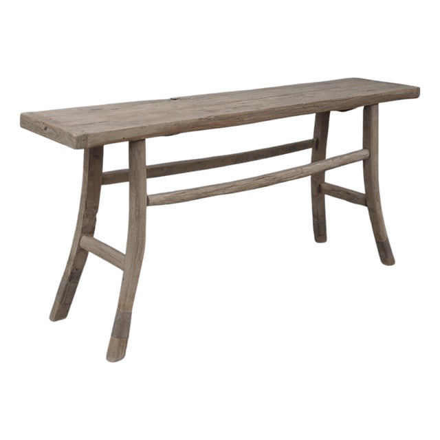Vintage Rustic Pine Console Table For Sale