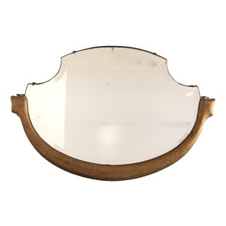 Vintage French Art Deco Golden Mirror, 1930s For Sale