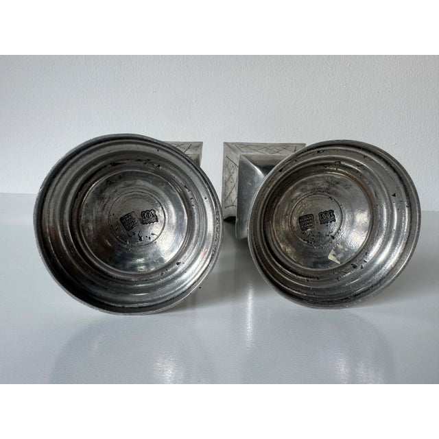 Vintage Art Deco Style Pedraza Segovia Spain Pewter Vases – A Pair For Sale In Miami - Image 6 of 9