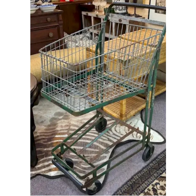 Early 20th Century French Style Metal Grocery Cart - Display or Merchandising Piece, Decorative Object For Sale - Image 4 of 7