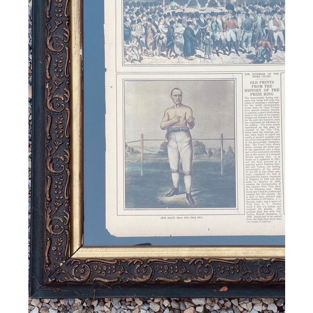 1920s Authentic Antique Boxing Program 1926 New York World Newspaper Supplement Beautifully Presented in Period Carved Frame For Sale - Image 5 of 9