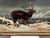 19th Century Oil Painting Winter Monarch of Glen Stag Deer Starlit Sky Highlands Loch Fyne For Sale - Image 10 of 12