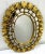 Contemporary 1990s Peruvian Artisan Hand Crafted Gold Oval Wood Wall Mirror For Sale - Image 3 of 9