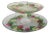 Vintage 2-Tier Serving Platter Frosted Glass Hand Painted For Sale