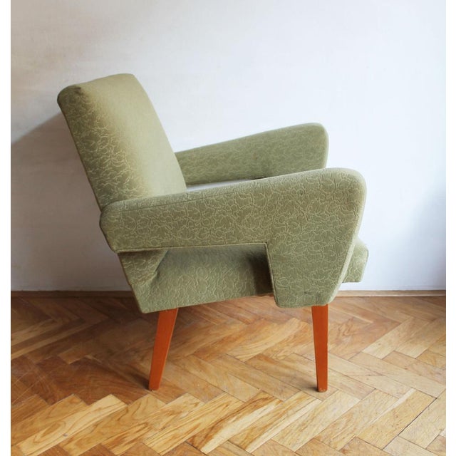 Mid-Century Modern Czech Armchairs with Green Upholstery from Jitona, 1960s, Set of 2 For Sale - Image 4 of 16