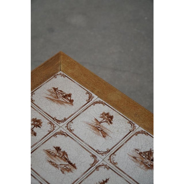 Mid-Century Modern Danish Oak Coffee Table with Ceramic Tile Top, 1950s For Sale - Image 14 of 18