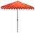 Orange Elegant Valance 7.5 Ft Square Umbrella, Orange With White Trim For Sale - Image 8 of 8