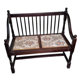 1950s Mid Centuury Wood Bench For Sale