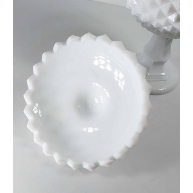 20th Century Sculptural White Milk Glass Covered Compote by Westmoreland For Sale - Image 10 of 15