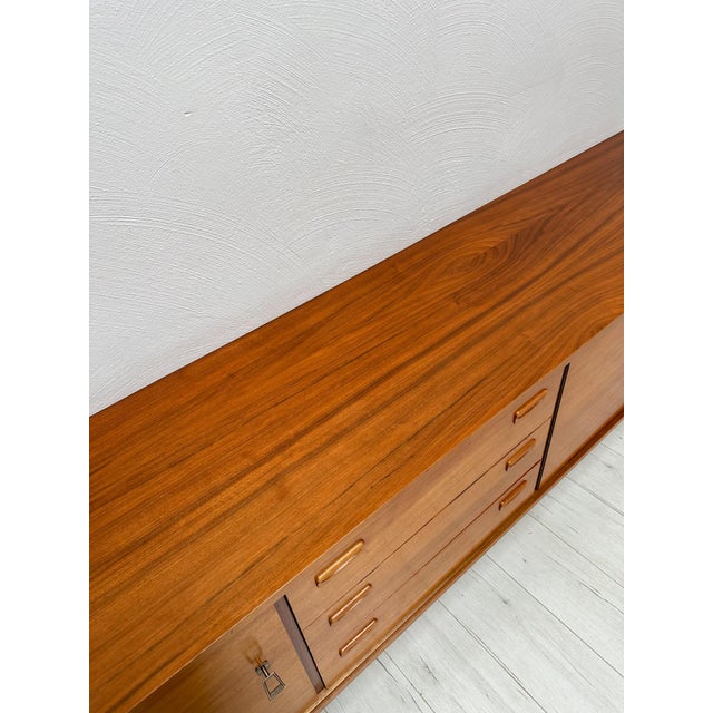 Large Vintage Minimalistic Teak Sideboard, 1960s For Sale - Image 11 of 13