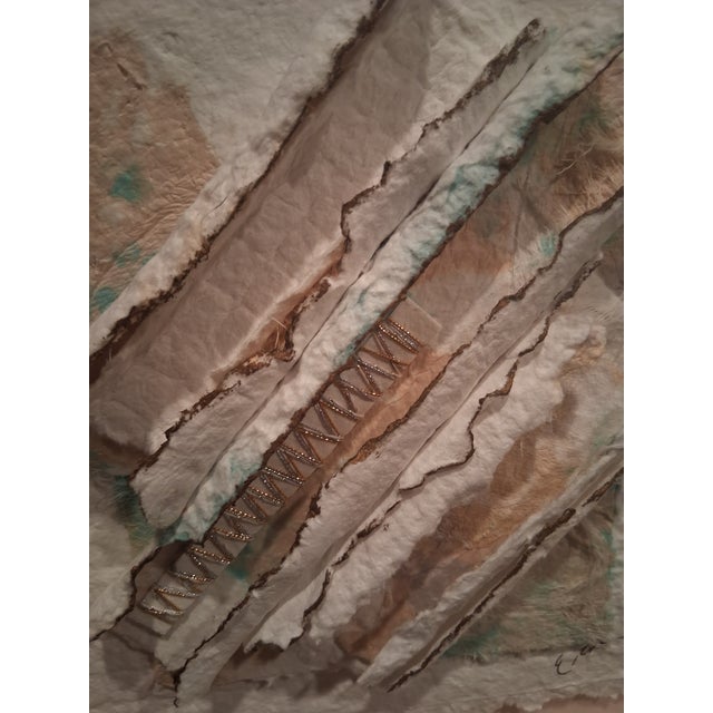 Vtg. Elaine Rose Postmodern Abstact Torn Paper Art For Sale - Image 15 of 16