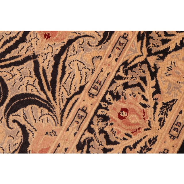Shabby Chic 1990's Pak-Persian Black/Red Wool Rug - 6'1'' X 9'0'' For Sale In New York - Image 6 of 9