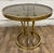 Brass Vintage Hollywood Regency Art Deco Tulip Milo Baughman Style Brass & Glass Table For Sale - Image 8 of 11