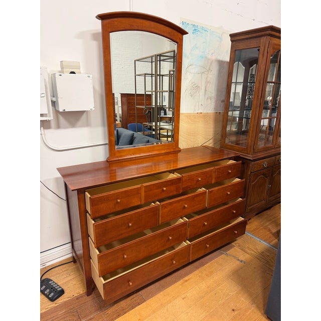 Brown Circa 1999 Impressions by Thomasville Bridges Collection Dresser + Mirror For Sale - Image 8 of 12