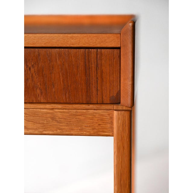 Wood Scandinavian Teak and Oak Bedside Table, 1960s For Sale - Image 7 of 10