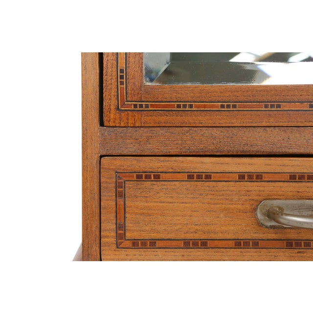 Art Deco Shaving Cabinet in Oak with Mirror, France, 1930s For Sale - Image 9 of 15